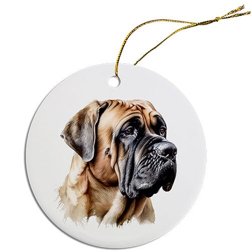 Dog Breed Specific Round Christmas Ornament, 