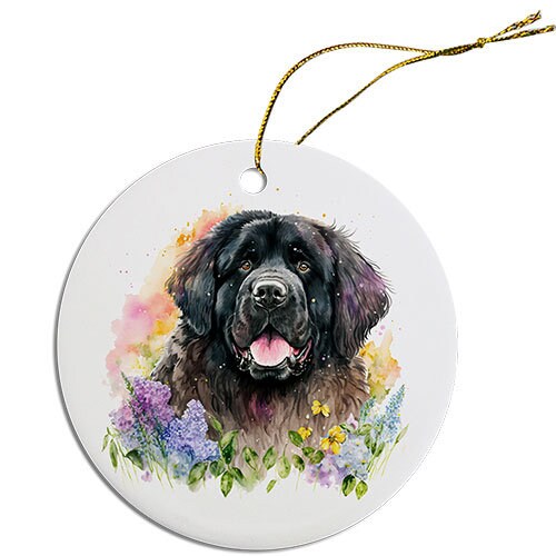 Dog Breed Specific Round Christmas Ornament, 