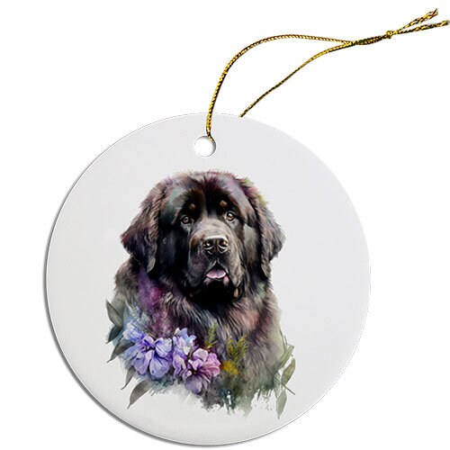 Dog Breed Specific Round Christmas Ornament, 