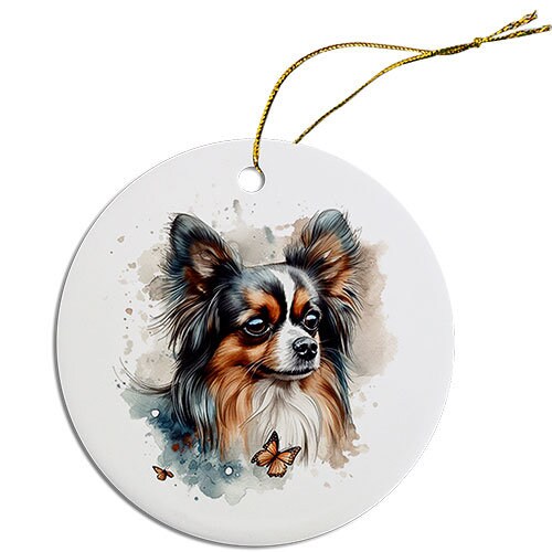 Dog Breed Specific Round Christmas Ornament, 