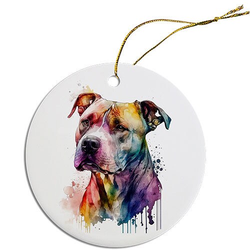 Dog Breed Specific Round Christmas Ornament, 