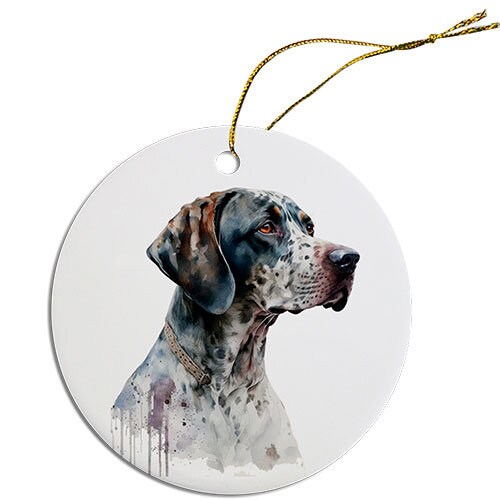 Dog Breed Specific Round Christmas Ornament, 