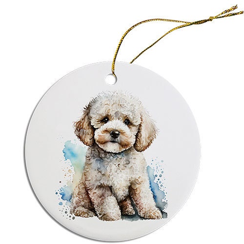 Dog Breed Specific Round Christmas Ornament, 