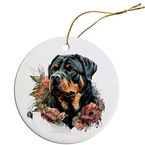 Dog Breed Specific Round Christmas Ornament, 