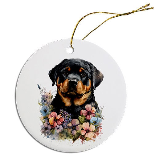 Dog Breed Specific Round Christmas Ornament, 