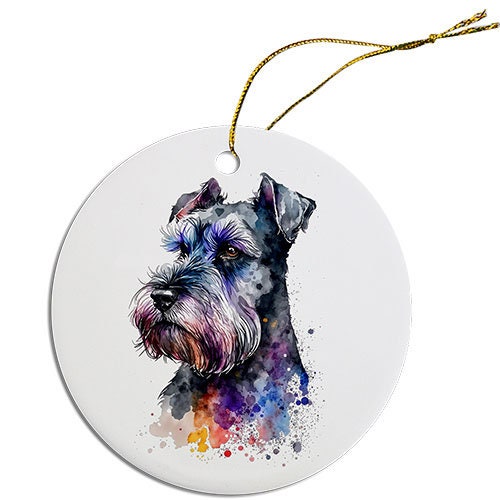 Dog Breed Specific Round Christmas Ornament, 