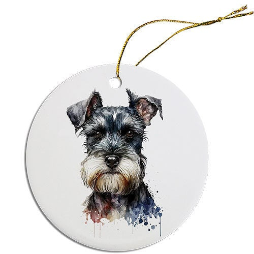 Dog Breed Specific Round Christmas Ornament, 