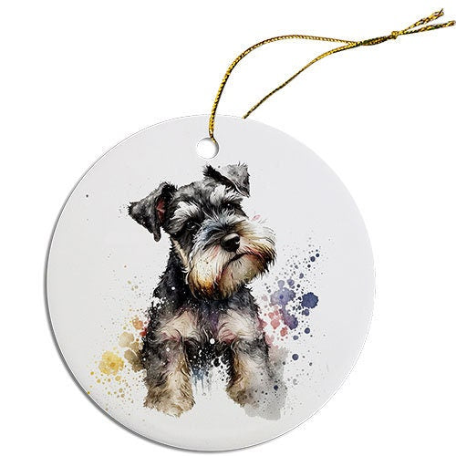 Dog Breed Specific Round Christmas Ornament, 