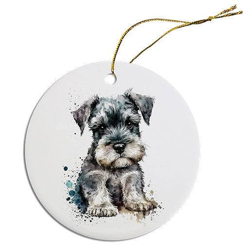 Dog Breed Specific Round Christmas Ornament, 