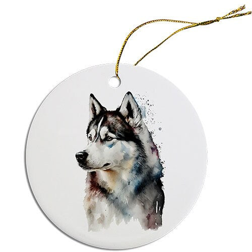 Dog Breed Specific Round Christmas Ornament, 