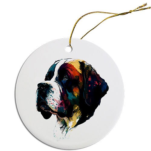 Dog Breed Specific Round Christmas Ornament, 