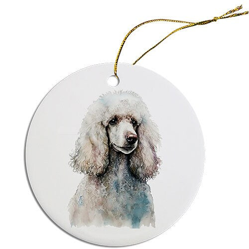 Dog Breed Specific Round Christmas Ornament, 