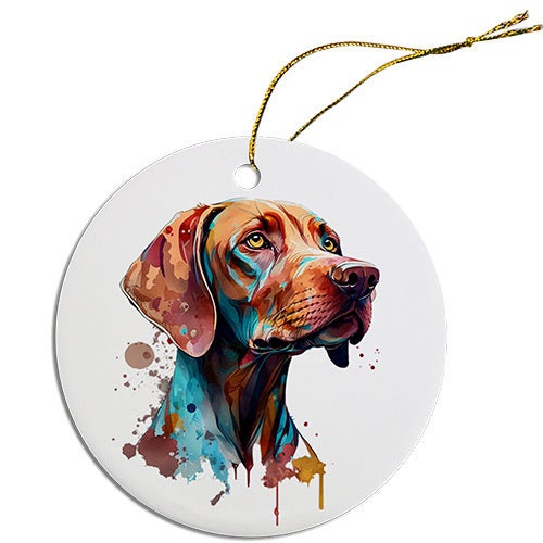 Dog Breed Specific Round Christmas Ornament, 