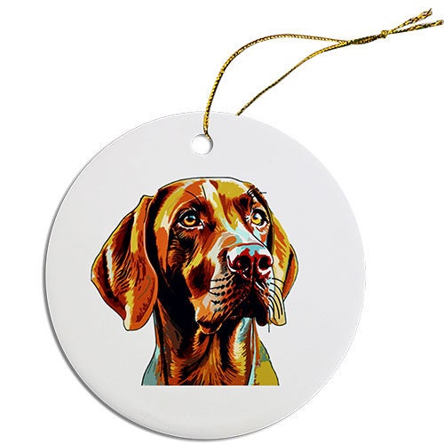 Dog Breed Specific Round Christmas Ornament, 