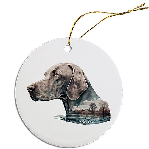 Dog Breed Specific Round Christmas Ornament, 