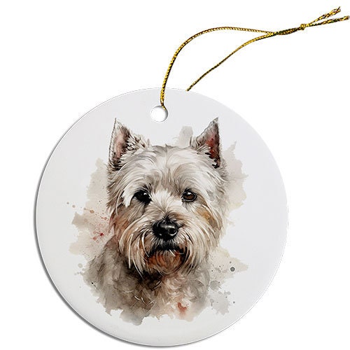 Dog Breed Specific Round Christmas Ornament, 