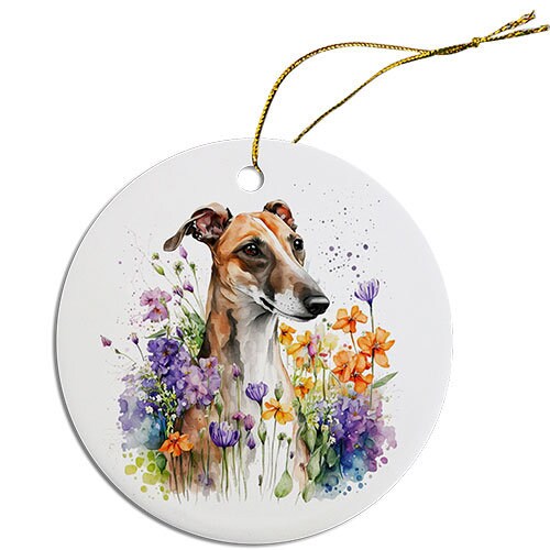 Dog Breed Specific Round Christmas Ornament, 