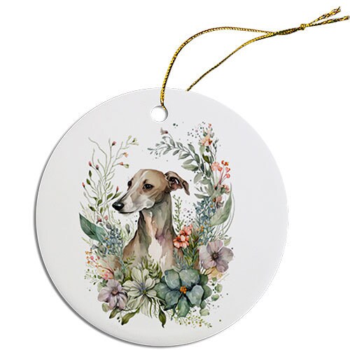 Dog Breed Specific Round Christmas Ornament, 