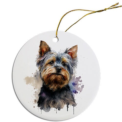 Dog Breed Specific Round Christmas Ornament, 