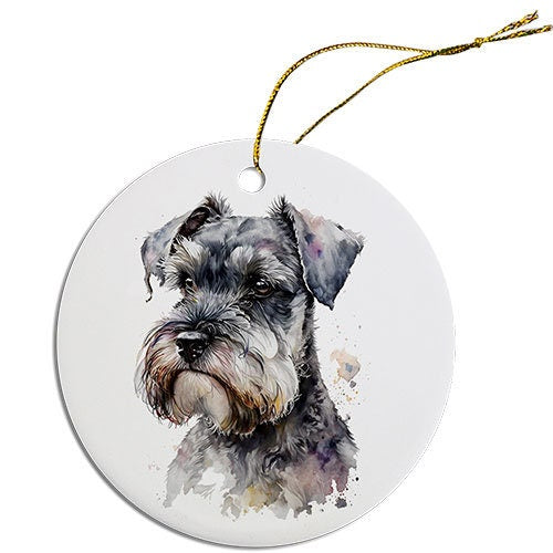 Dog Breed Specific Round Christmas Ornament, 