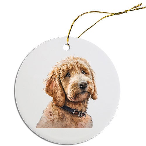 Dog Breed Specific Round Christmas Ornament, 