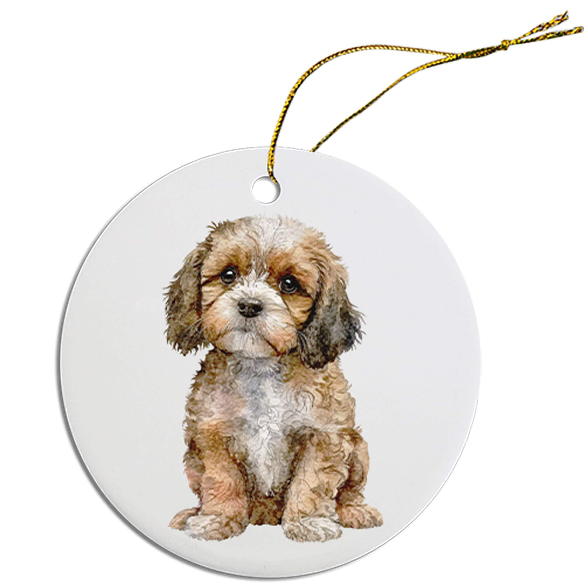 Dog Breed Specific Round Christmas Ornament, 