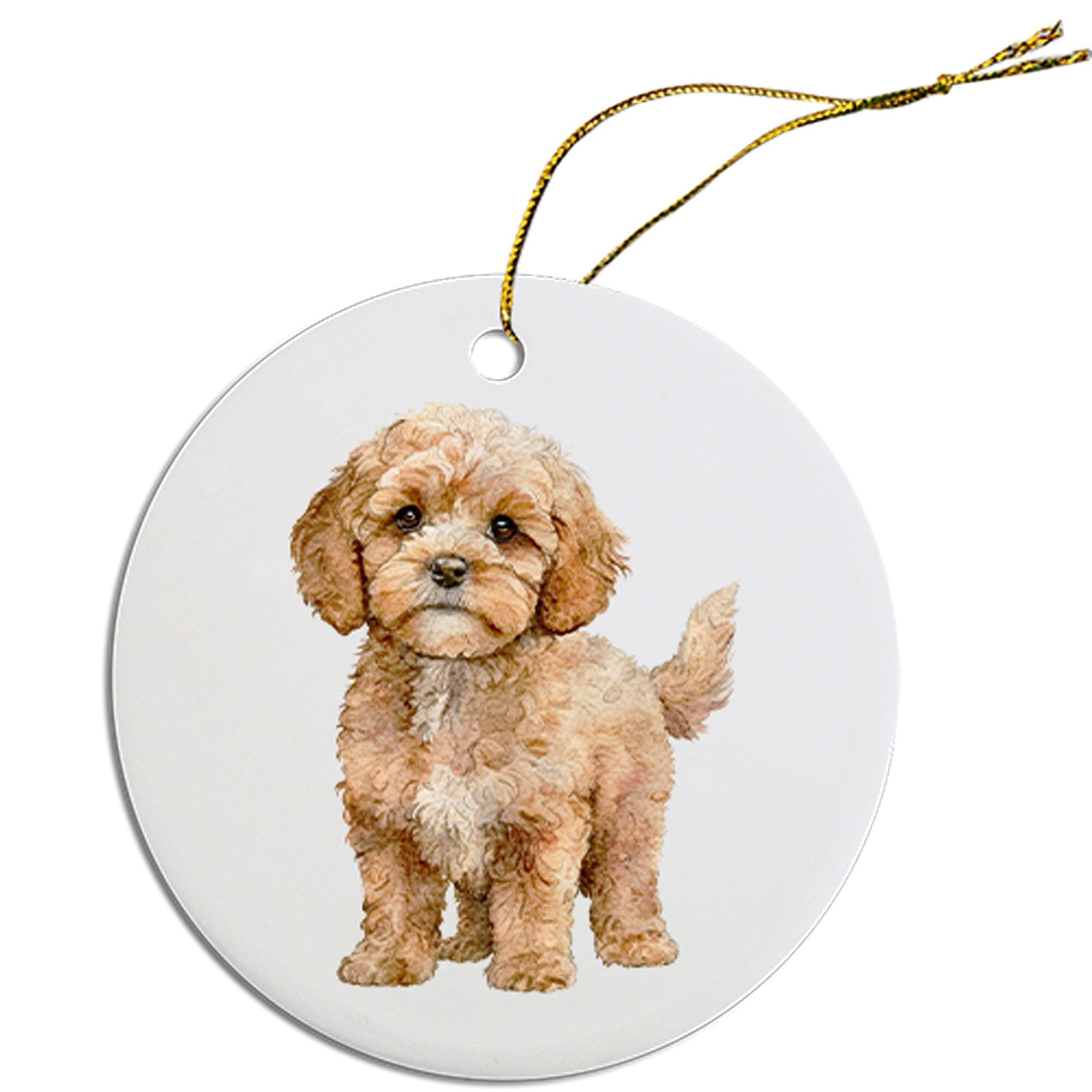 Dog Breed Specific Round Christmas Ornament, 