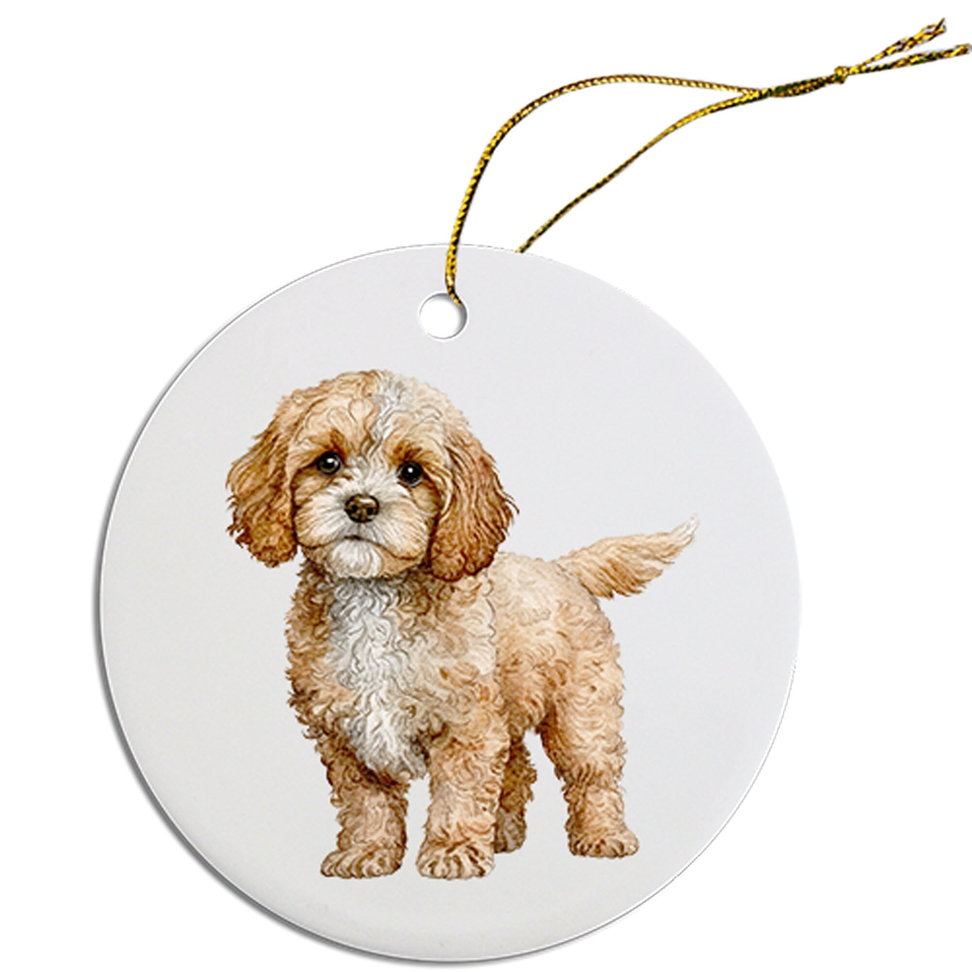 Dog Breed Specific Round Christmas Ornament, 