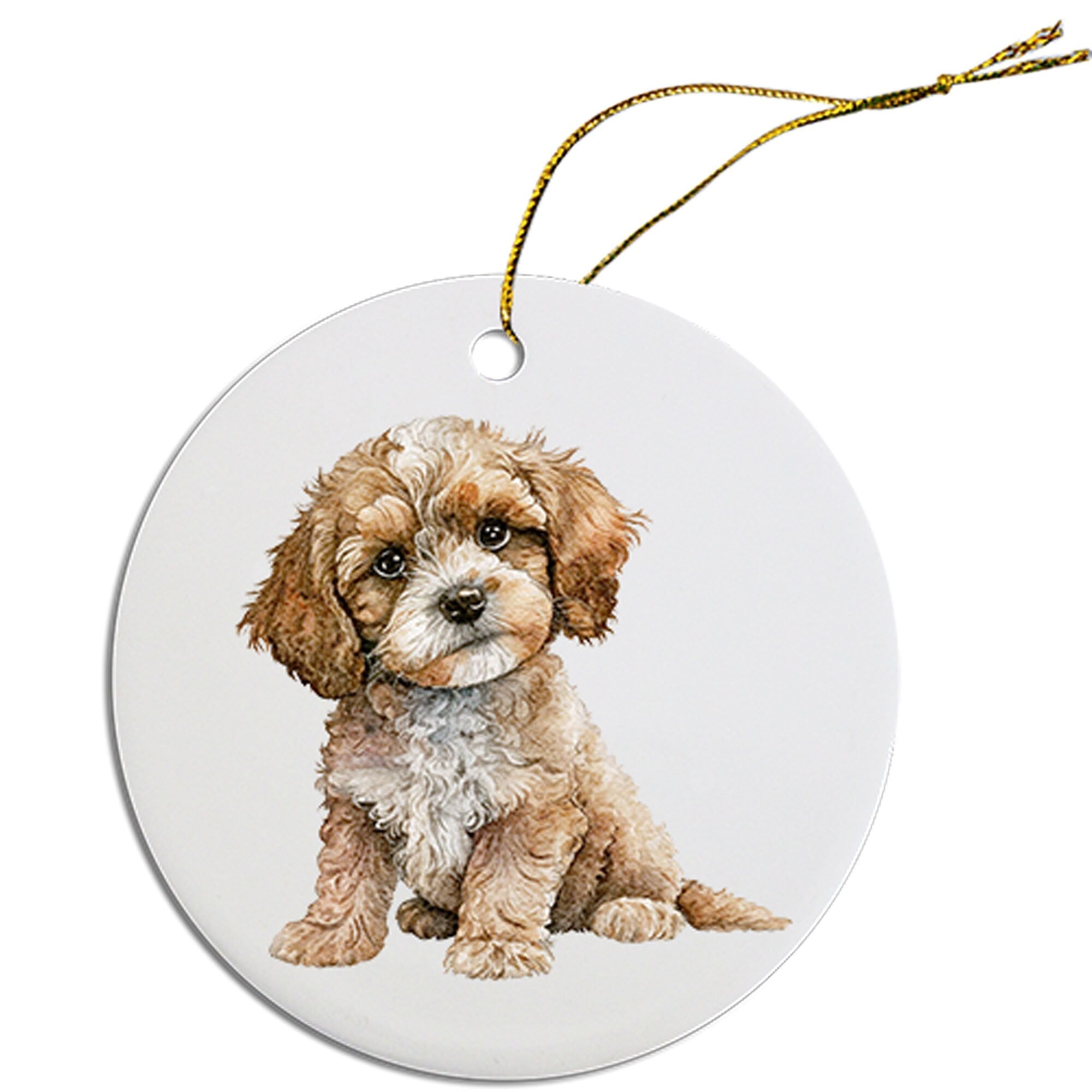 Dog Breed Specific Round Christmas Ornament, 