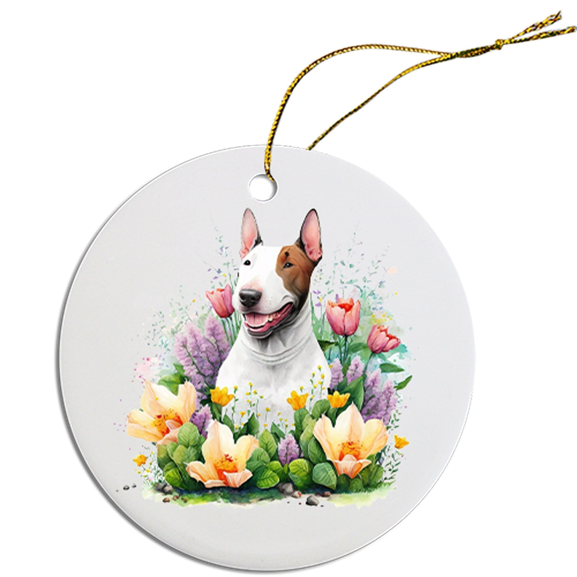 Dog Breed Specific Round Christmas Ornament, 