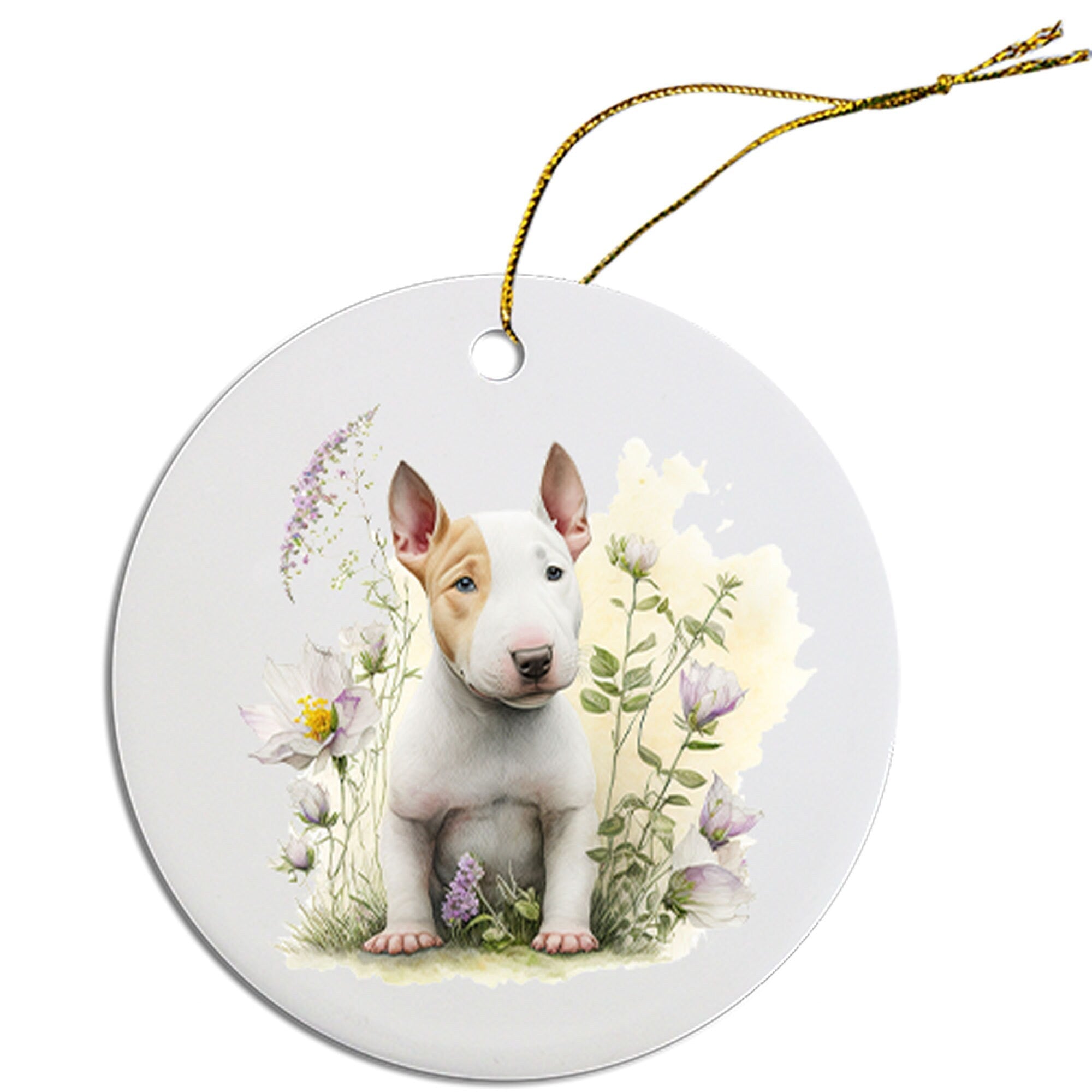 Dog Breed Specific Round Christmas Ornament, 