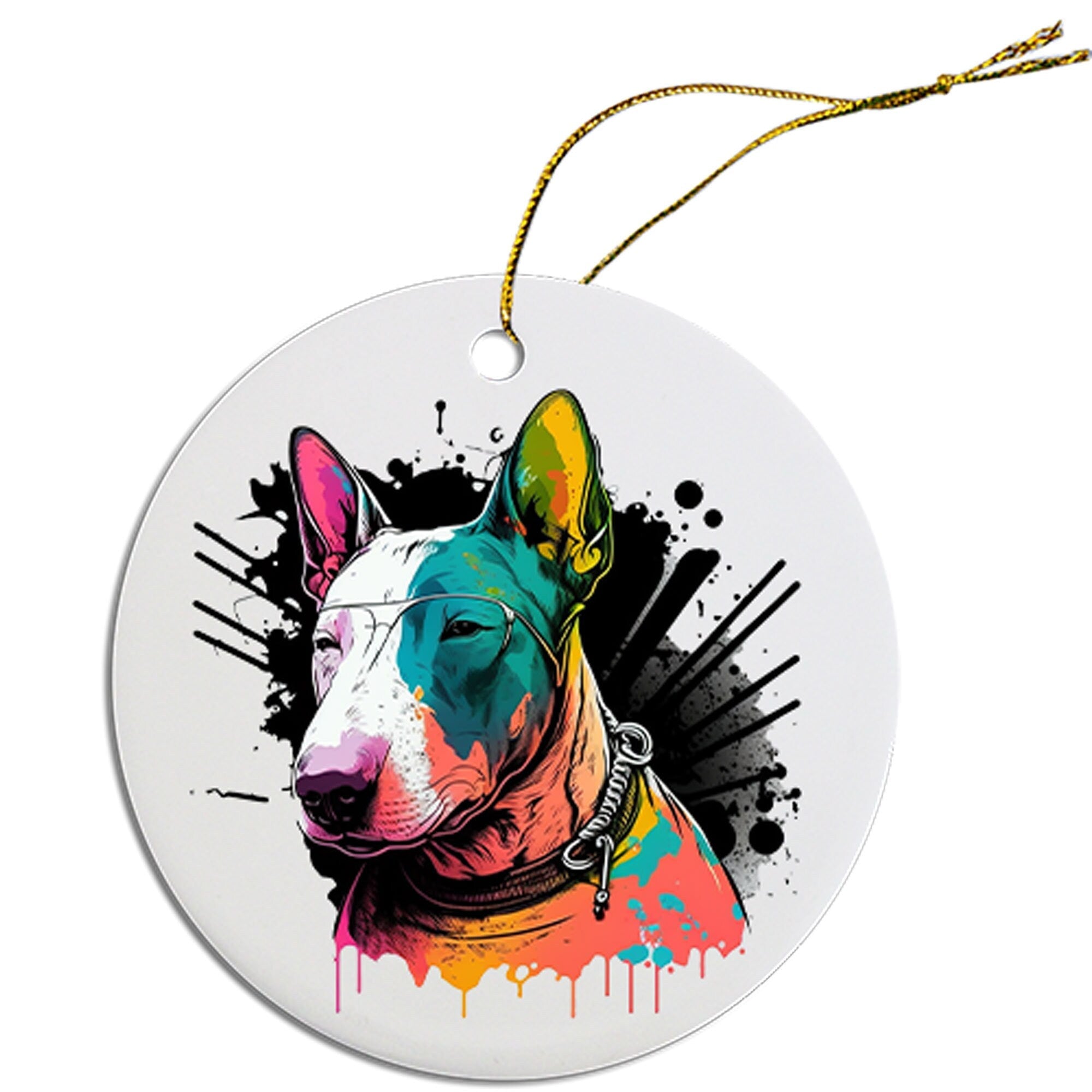 Dog Breed Specific Round Christmas Ornament, 