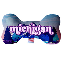 Pet & Dog Plush Bone Toys, "Michigan State Options" (Available in different pattern options)