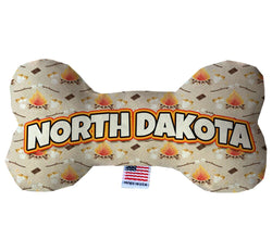 Pet & Dog Plush Bone Toys, "North Dakota State Options" (Available in different pattern options)