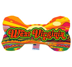 Pet & Dog Plush Bone Toys, "West Virginia State Options" (Available in different pattern options)