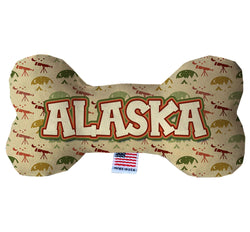 Pet & Dog Plush Bone Toys, "Alaskan Mountains" (Set 2 of 2 Alaska State Toy Options, available in different pattern options!)