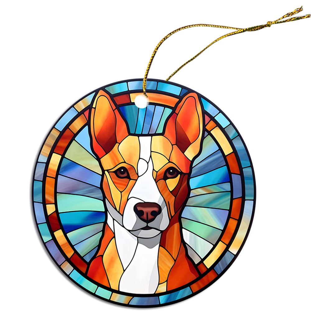 Dog Breed Christmas Ornament Stained Glass Style, 