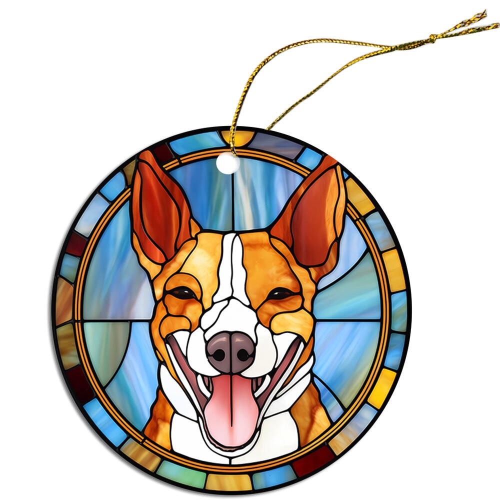 Dog Breed Christmas Ornament Stained Glass Style, 