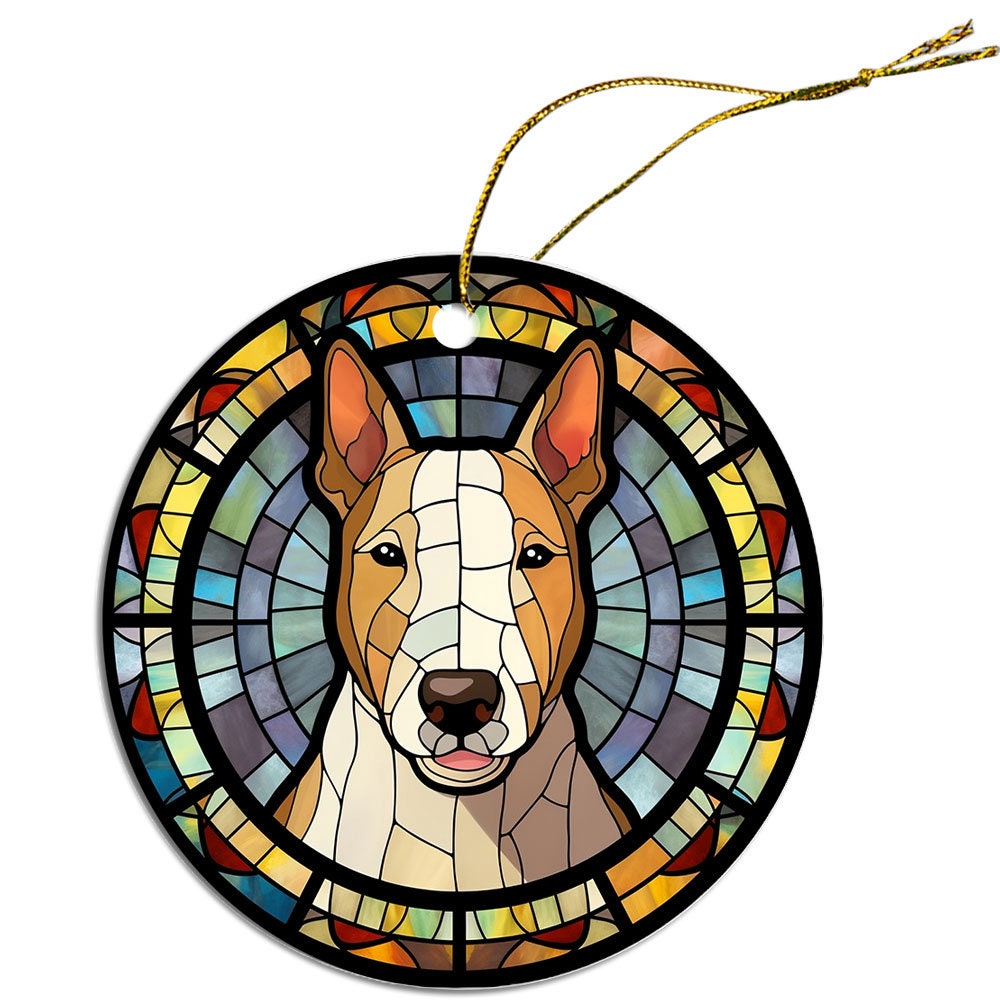 Dog Breed Christmas Ornament Stained Glass Style, 