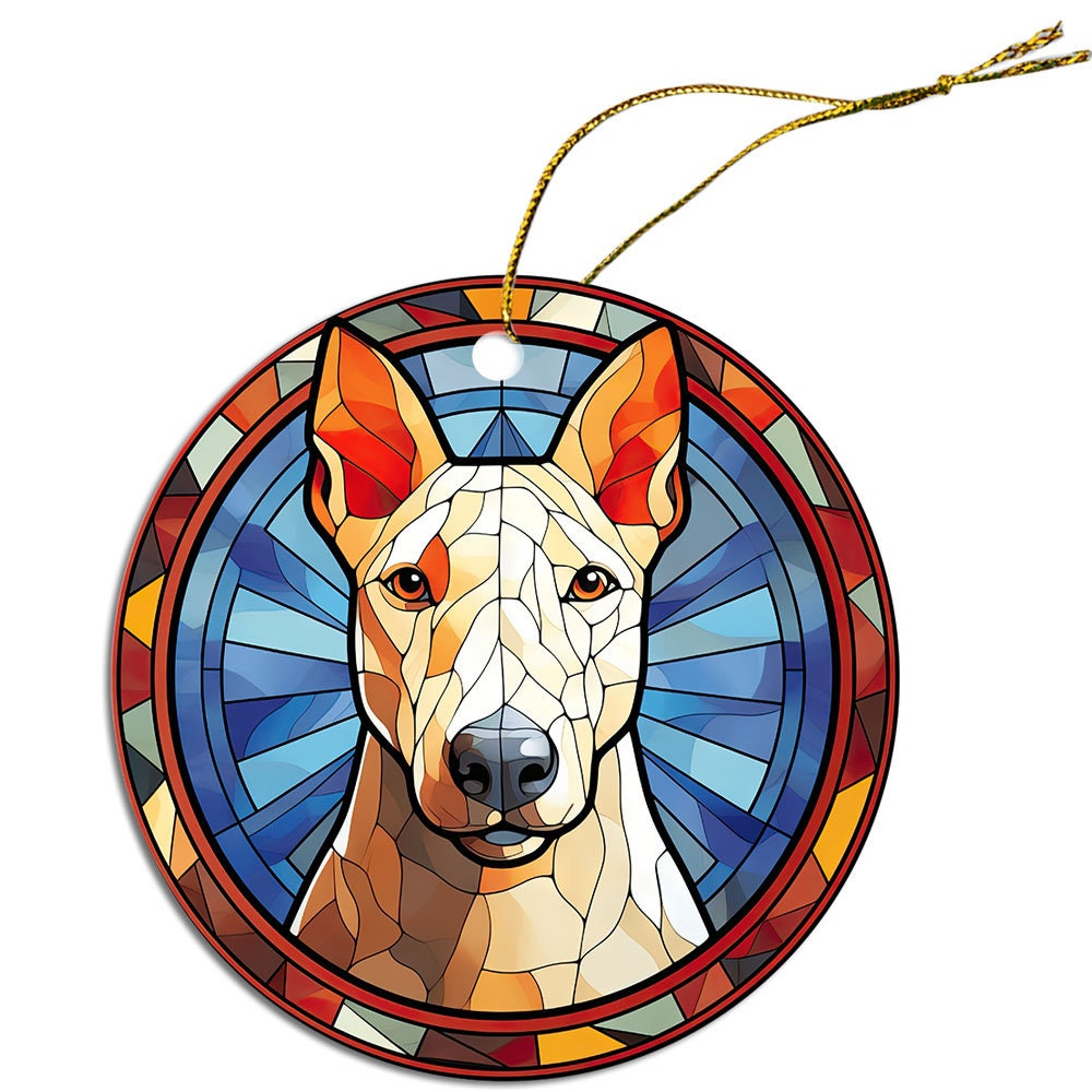 Dog Breed Christmas Ornament Stained Glass Style, 