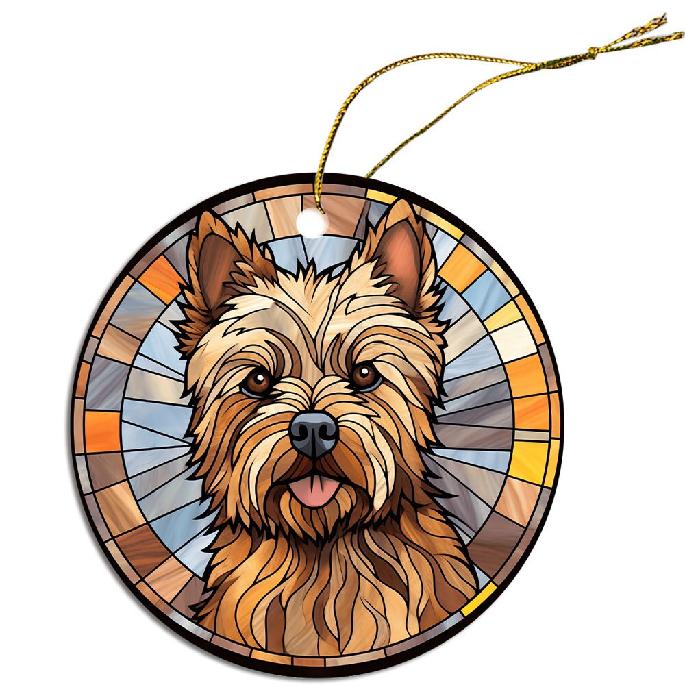 Dog Breed Christmas Ornament Stained Glass Style, 