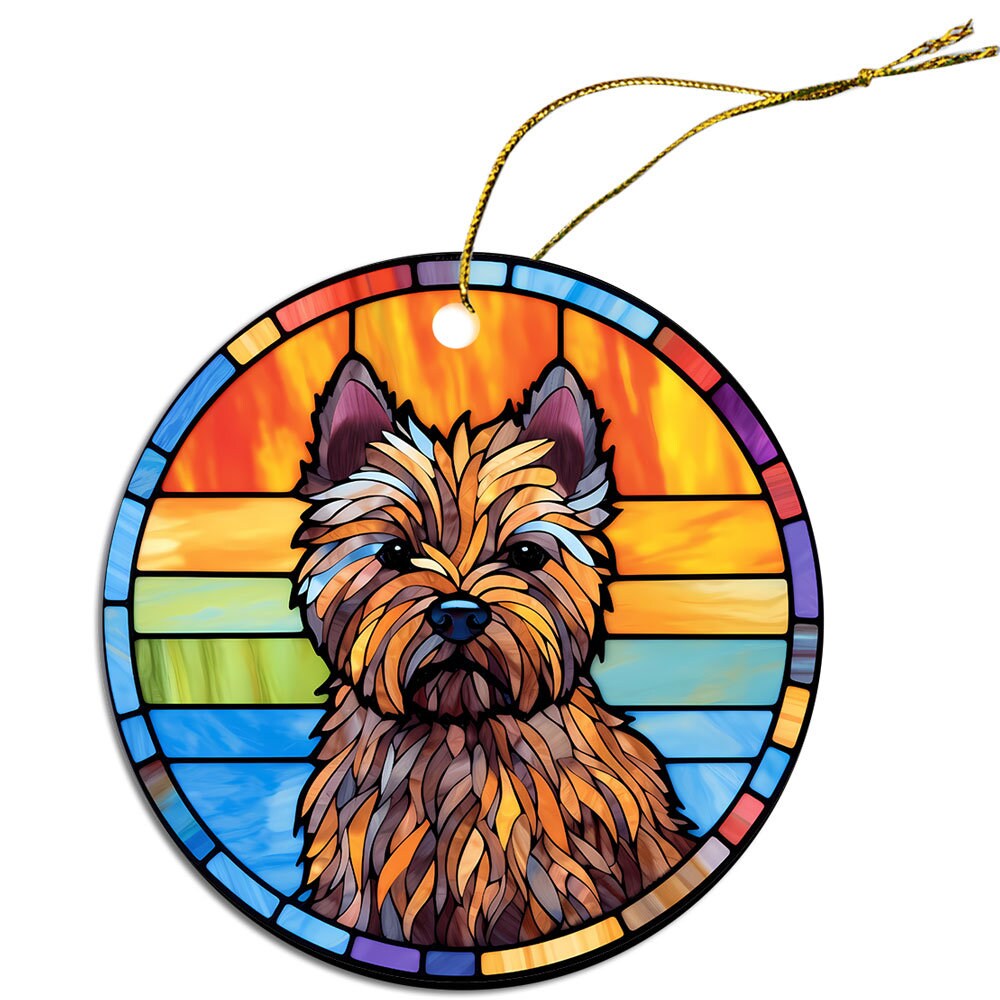 Dog Breed Christmas Ornament Stained Glass Style, 