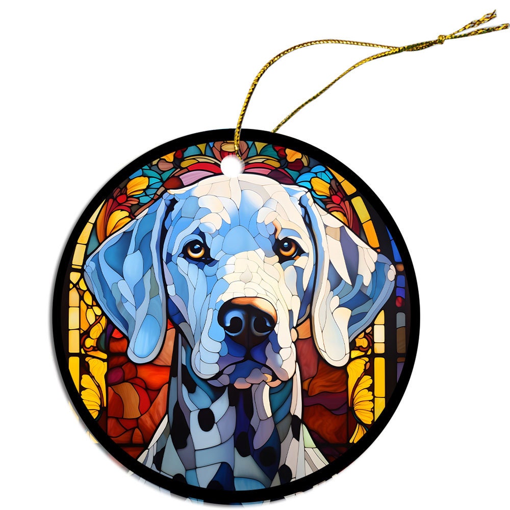 Dog Breed Christmas Ornament Stained Glass Style, 