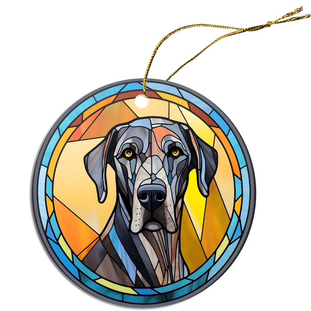 Dog Breed Christmas Ornament Stained Glass Style, 