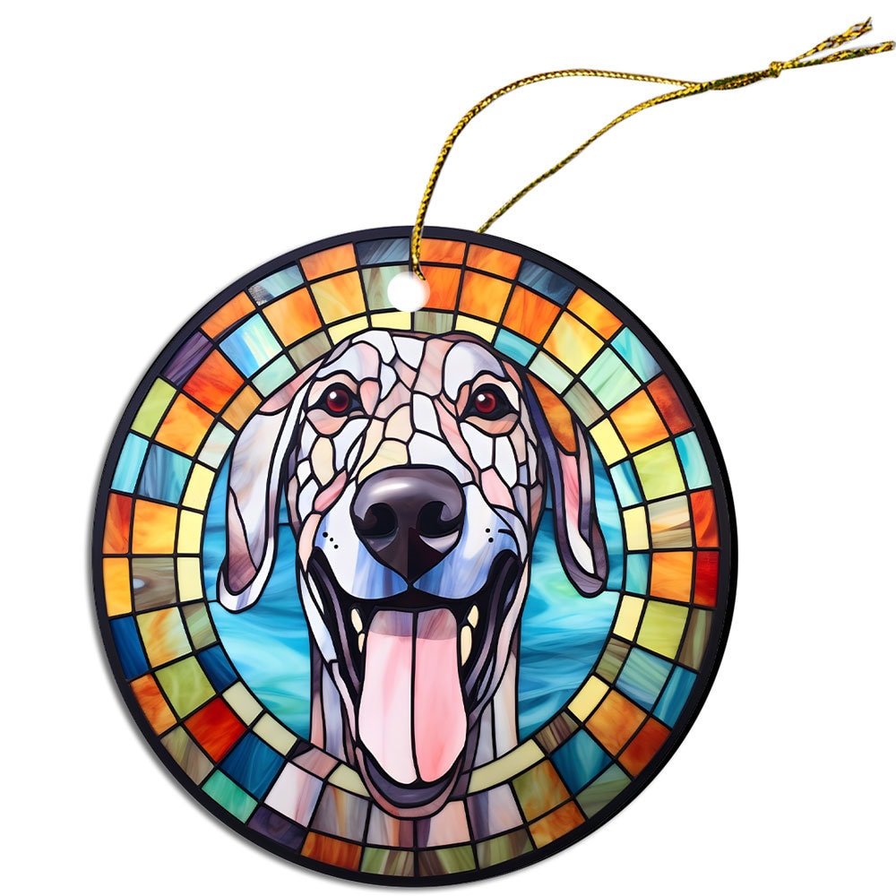 Dog Breed Christmas Ornament Stained Glass Style, 