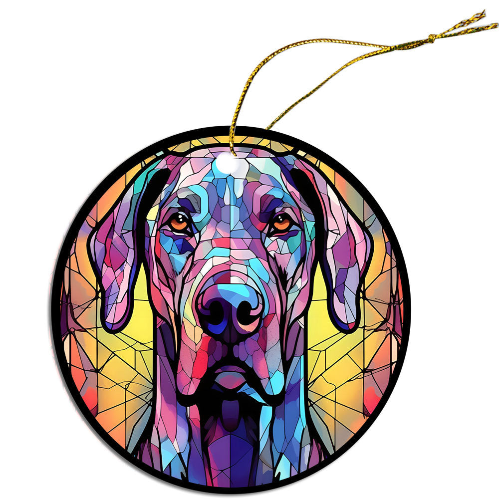 Dog Breed Christmas Ornament Stained Glass Style, 