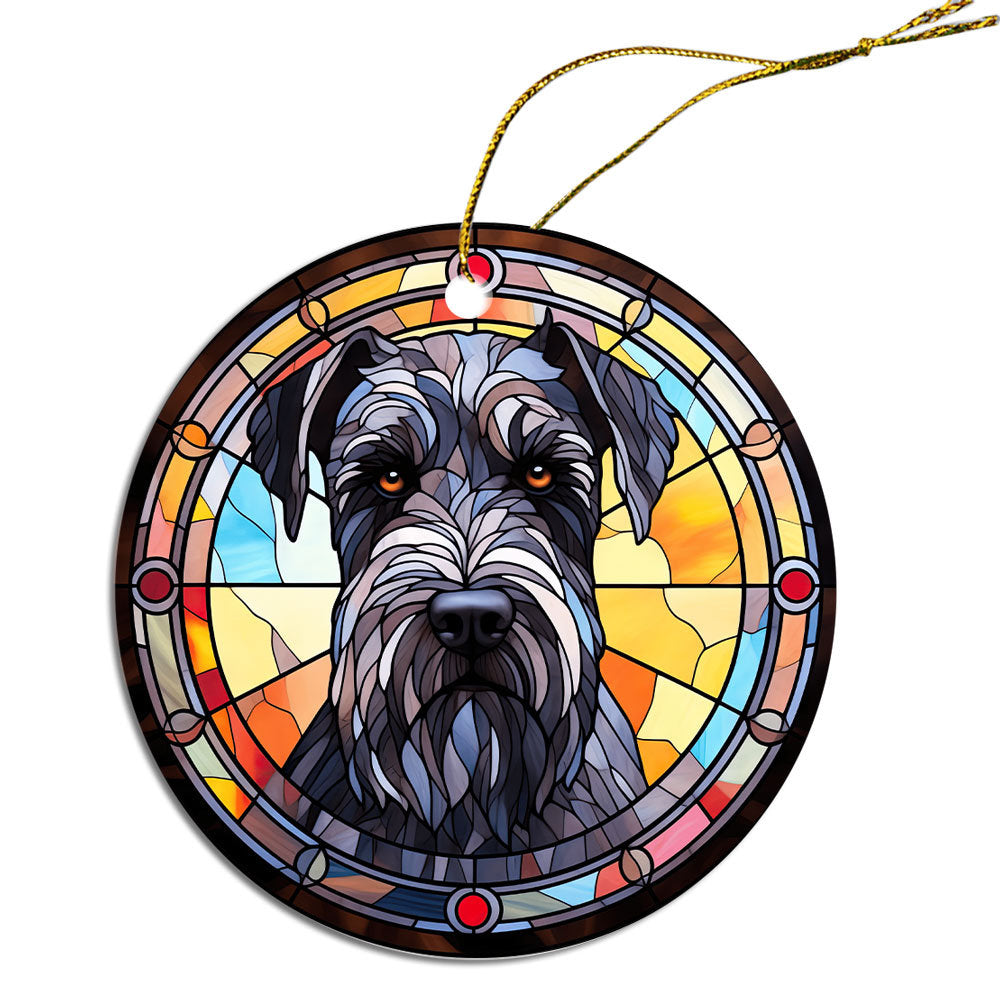 Dog Breed Christmas Ornament Stained Glass Style, 