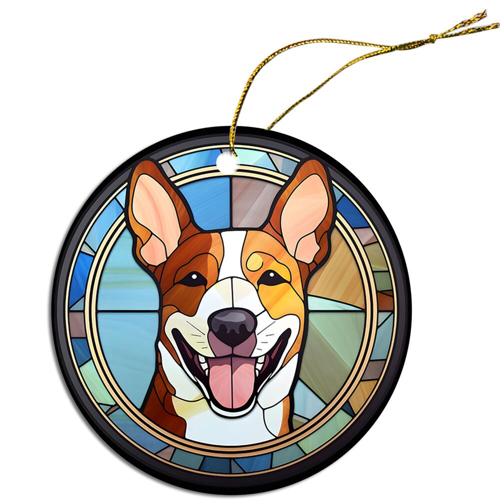 Dog Breed Christmas Ornament Stained Glass Style, 