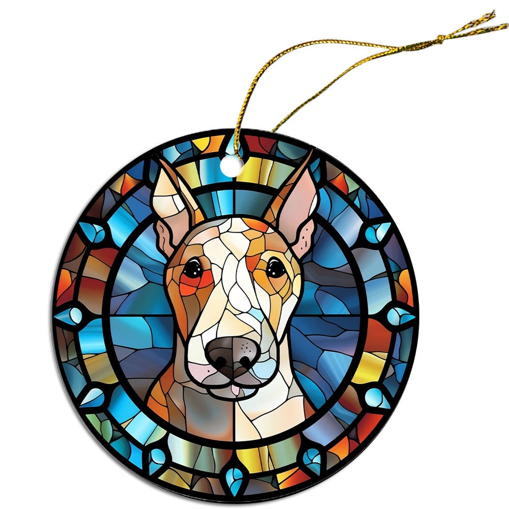 Dog Breed Christmas Ornament Stained Glass Style, 