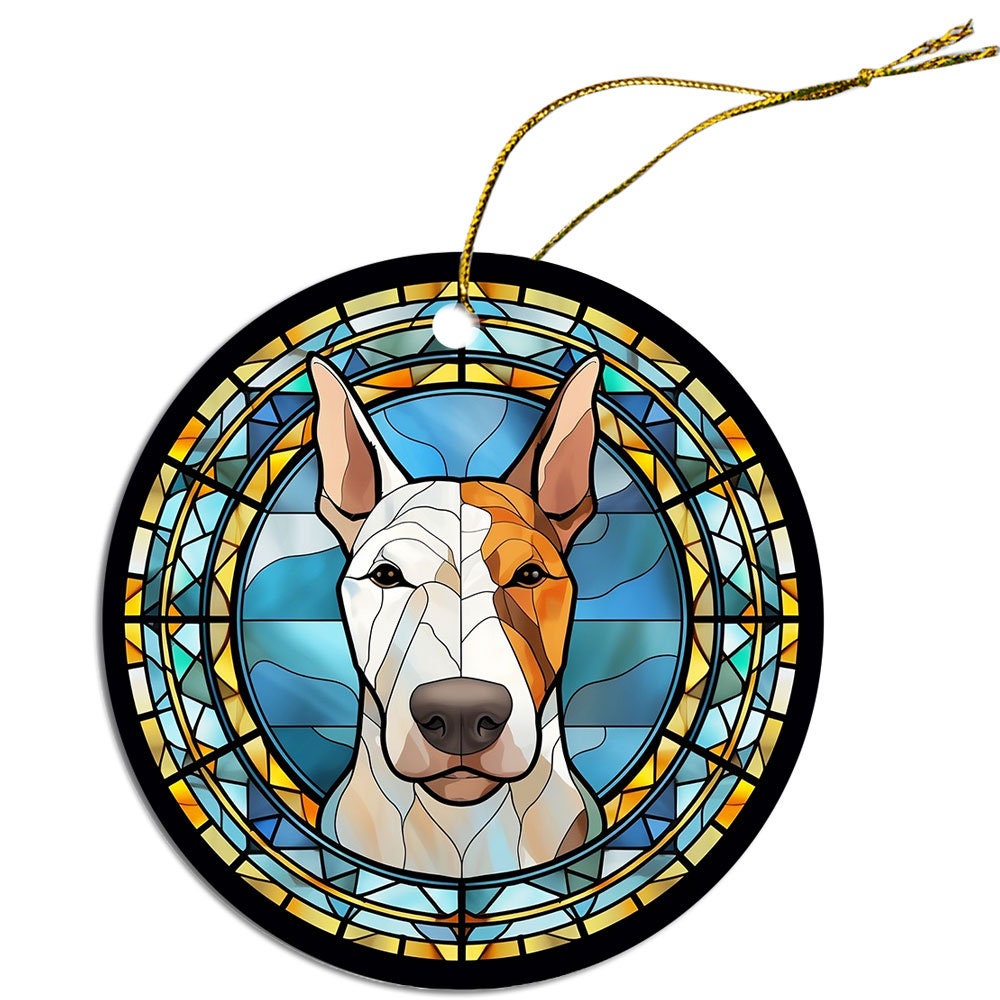 Dog Breed Christmas Ornament Stained Glass Style, 